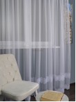 Perdea tulle brodat alb