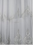 Perdea tulle brodat ivoire,gri