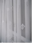 Perdea tulle brodat alb/gri