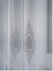 Perdea tulle brodat alb/gri