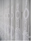 Perdea tulle brodat alb/gri