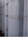 Perdea tulle brodat alb/gri