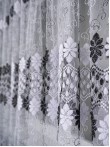 Perdea tulle brodat alb/negru
