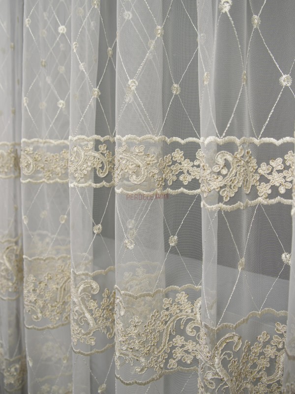 Perdea tulle brodat bej