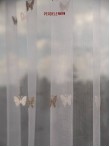 Perdea tulle brodat,crem/maro