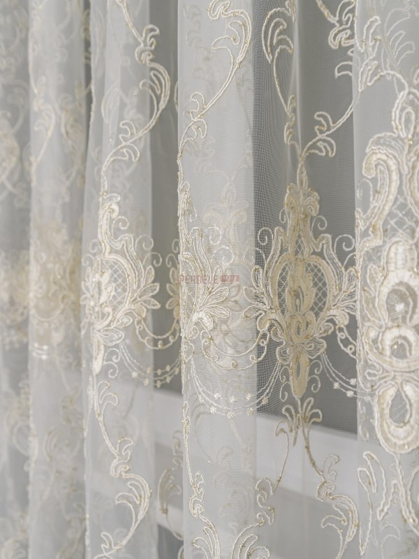 Perdea tulle brodat crem