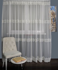 Perdea tulle brodat crem