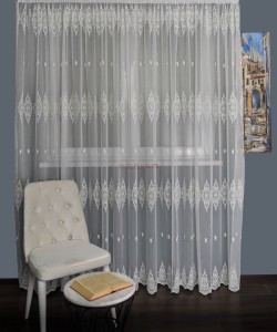 Perdea tulle brodat crem