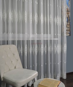 Perdea tulle brodat crem