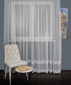 Perdea tulle brodat crem