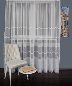 Perdea tulle brodat crem