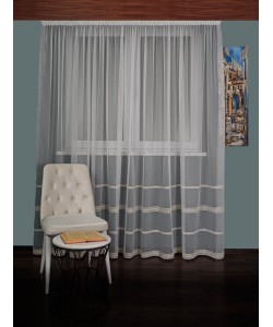 Perdea tulle brodat crem
