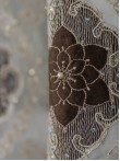 Perdea tulle brodat, crem/maro