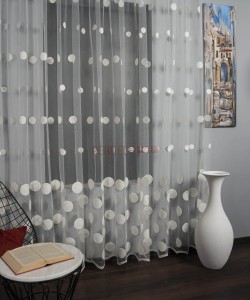 Perdea tulle brodat, ivoire