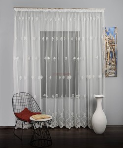 Perdea tulle brodat ivoire