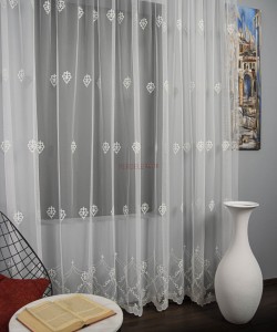 Perdea tulle brodat ivoire