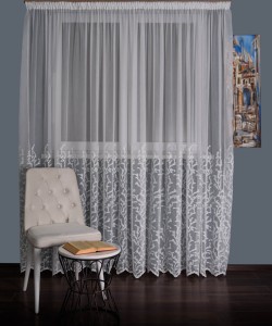 Perdea tulle brodat ivoire