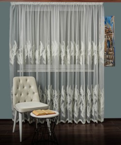 Perdea tulle brodat ivoire