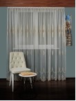 Perdea tulle brodat ivoire/auriu