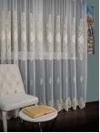 Perdea tulle brodat ivoire/auriu