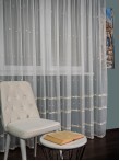 Perdea tulle brodat ivoire/auriu