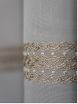 Perdea tulle brodat ivoire/auriu