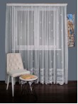 Perdea tulle brodat ivoire/gri