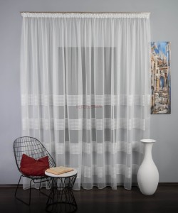 Perdea tulle, ivoire