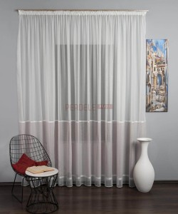 Perdea tulle, ivoire/roz
