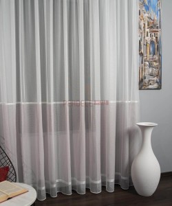 Perdea tulle, ivoire/roz